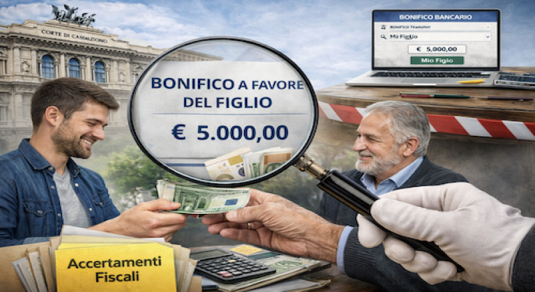 Bonifici tra parenti e accertamenti fiscali: quando NON costituiscono reddito tassabile (Cass. n. 2211/2026)